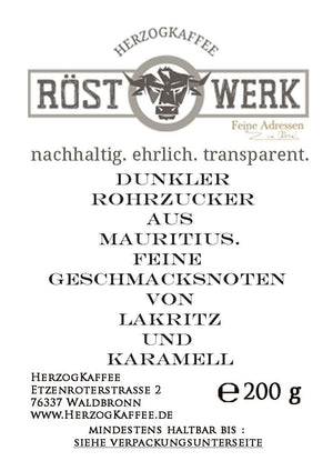 
                  
                    Laden Sie das Bild in den Galerie-Viewer, Dark Muscovado Mauritius Rohrzucker 200g-Röstwerk Herzogkaffee
                  
                